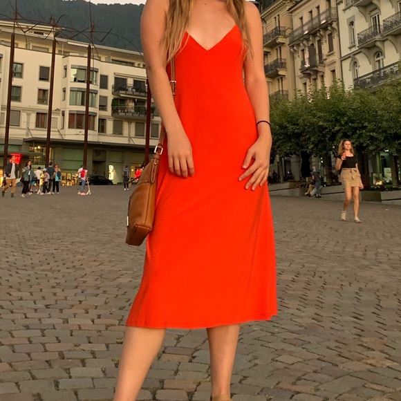Zara Dresses & Skirts - Zara orange midi dress